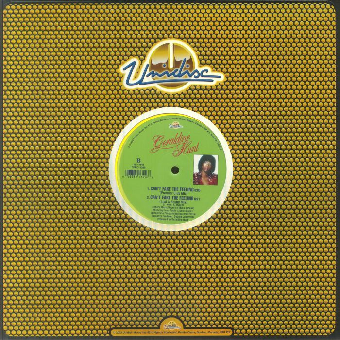 Geraldine HUNT - Can't Fake The Feeling - Limited Florescent Yellow Swirl Vinyl