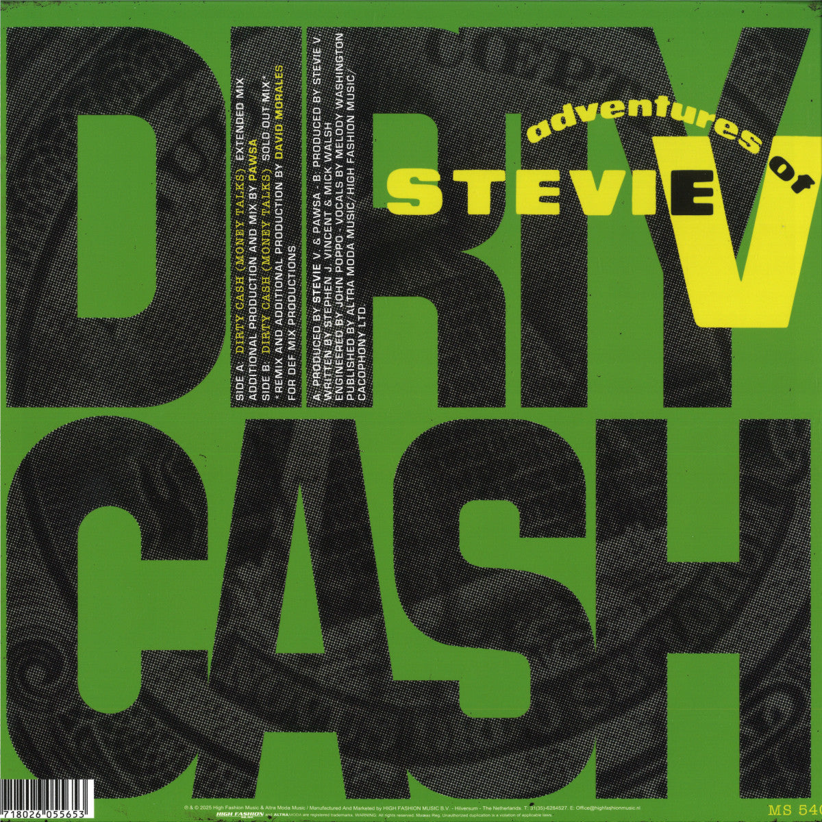 PAWSA & ADVENTURES OF STEVIE V - DIRTY CASH (MONEY TALKS) EP Limited Green Vinyl