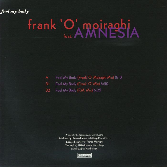 Frank O MOIRAGHI feat AMNESIA - Feel My Body
