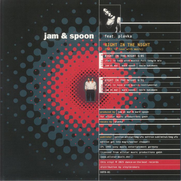 Jam & Spoon feat. Plavka - Right In The Night - Limited Red Marble Vinyl