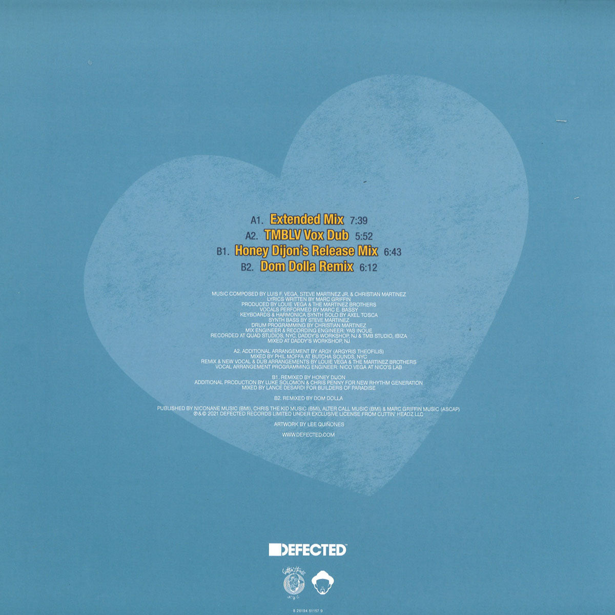Louie Vega & The Martinez Brothers with Marc E. Bassy - Let It Go - New Stock Arriving Soon !!!!