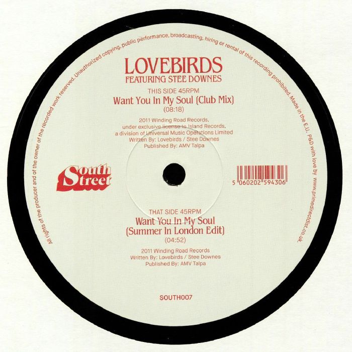 LOVEBIRDS feat STEE DOWNES - Want You In My Soul – Volume Records