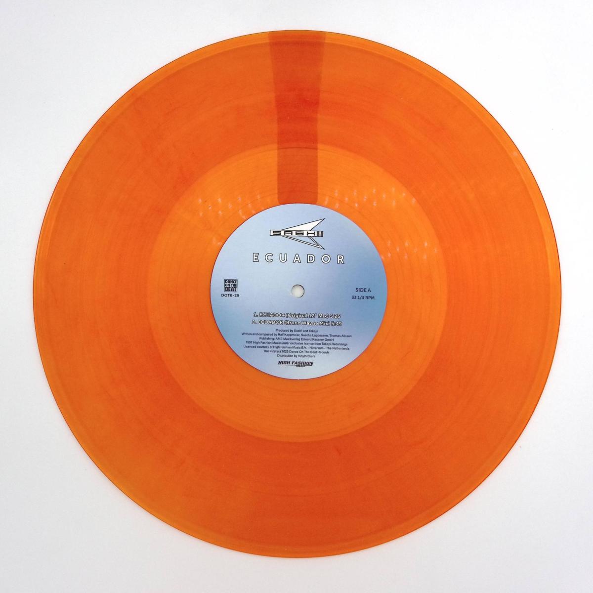 SASH! - ECUADOR - Limited Translucent Orange Vinyl
