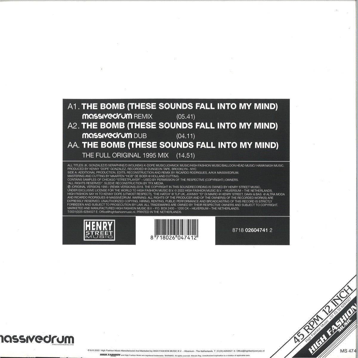 The Bucketheads - THE BOMB! These Sounds Fall Into My Mind - Limited Release