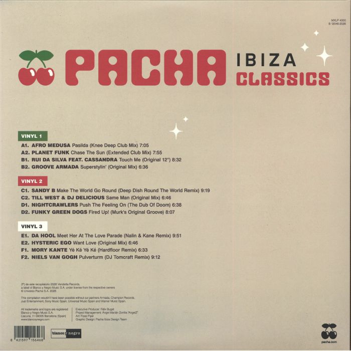 VARIOUS - Pacha Ibiza Classics - Trifold Green, Red & White Vinyl 3xLP