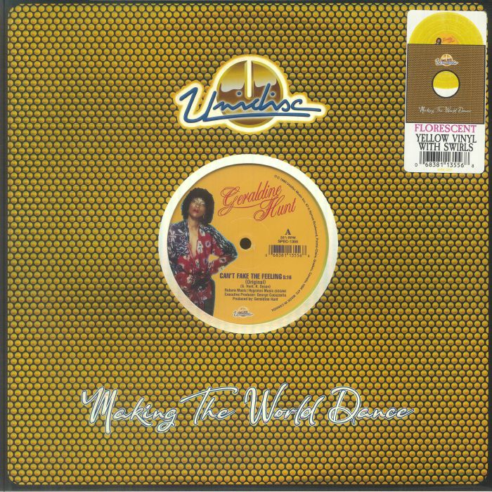 Geraldine HUNT  - Can't Fake The Feeling - Limited Florescent Yellow Swirl Vinyl