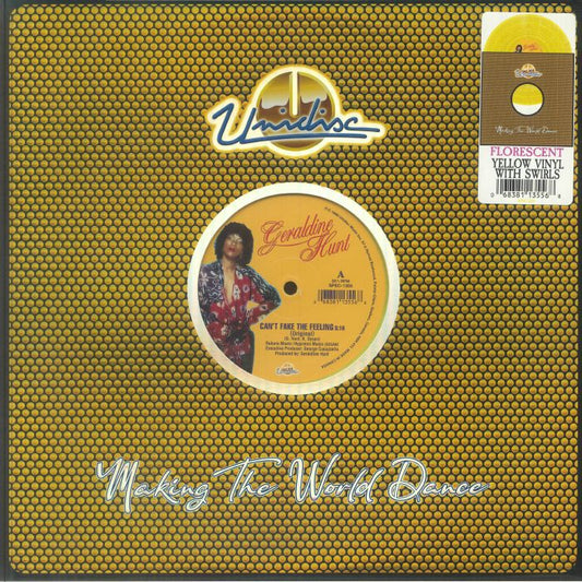 Geraldine HUNT  - Can't Fake The Feeling - Limited Florescent Yellow Swirl Vinyl