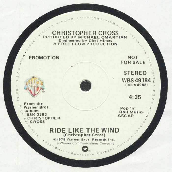Christopher Cross -  Ride Like The Wind (reissue) 12"