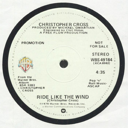 Christopher Cross -  Ride Like The Wind (reissue) 12"
