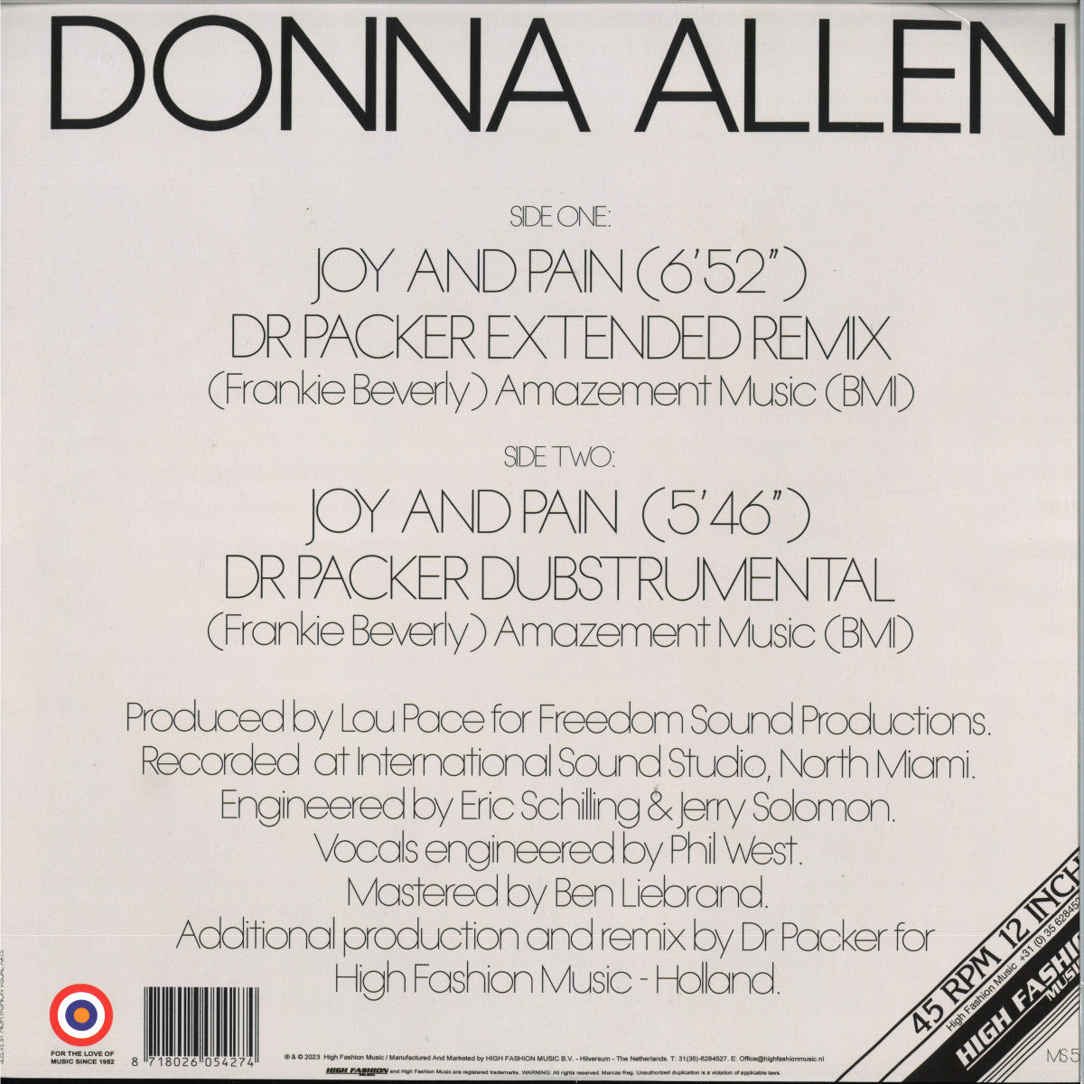 Donna Allen  - JOY AND PAIN