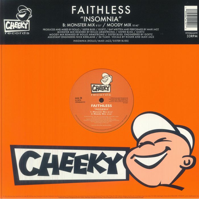 FAITHLESS - Insomnia (30th Anniversary Edition) - Limited Release on Orange Vinyl