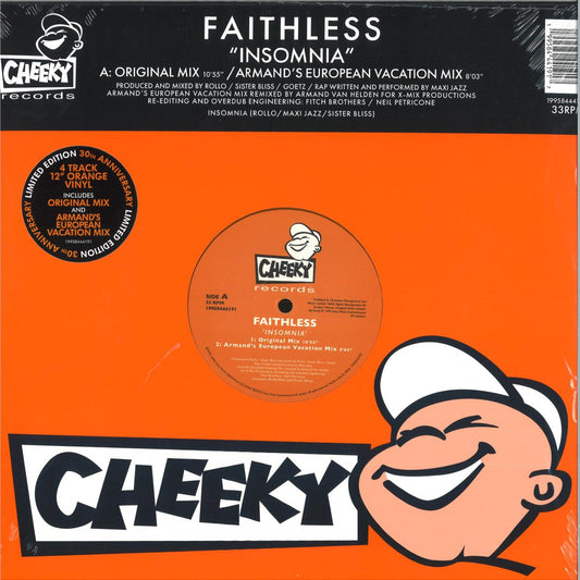 FAITHLESS - Insomnia (30th Anniversary Edition) - Limited Release on Orange Vinyl