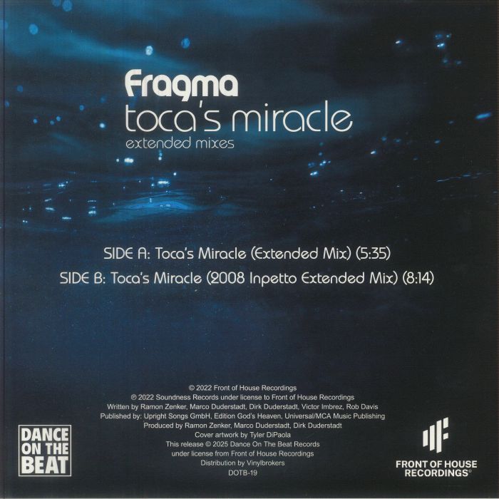 FRAGMA  - Toca's Miracle  - Heavyweight Translucent Purple Marbled 12" Vinyl