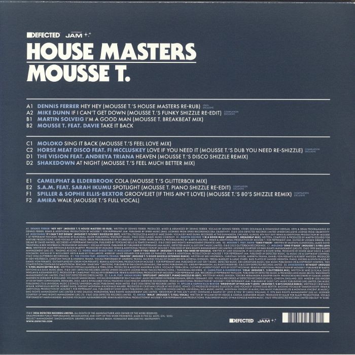 MOUSSE T / VARIOUS - Defected & Peppermint Jam Present House Masters: Mousse T - 3 X LP