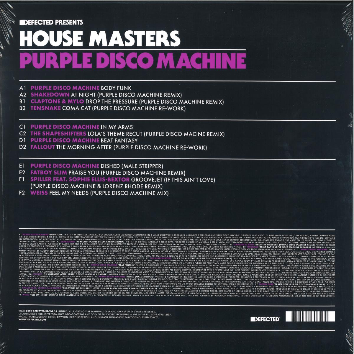 Purple Disco Machine Defected presents House Masters - Purple Disco Machine (3x12")