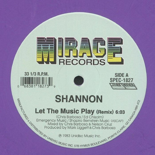 Shannon - Let The Music Play (Purple Marble Vinyl - Limited Edition 12"