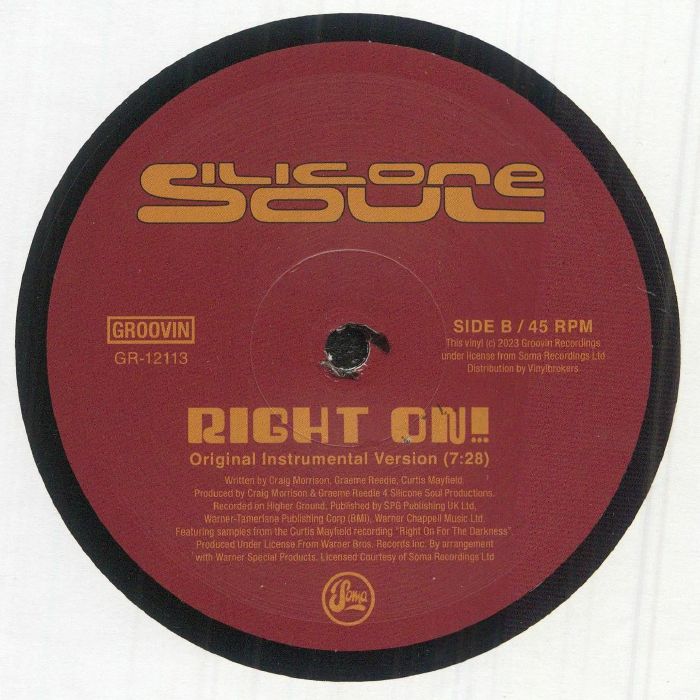 SILICONE SOUL feat LOUISE CLARE MARSHALL  - Right On! (Heavy Weight Vinyl 12")
