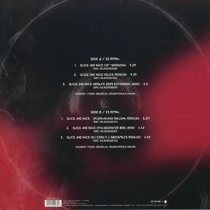 FANCY - Slice Me Nice - Limited  Red 12" Vinyl