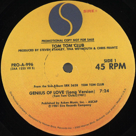 Tom Tom Club - Genius Of Love / Lorelei
