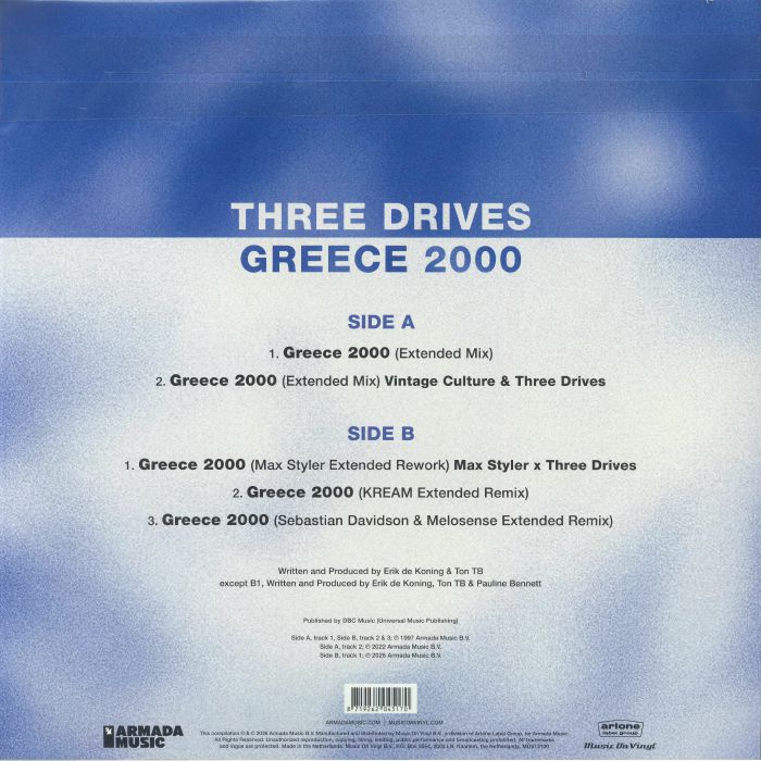 THREE DRIVES - Greece 2000  - Limited Blue 12" Vinyl